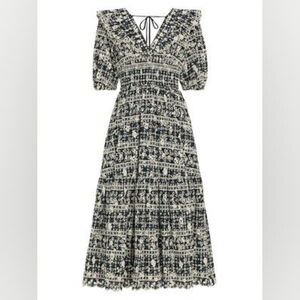 En Saison Alessandra Cotton Eyelet Midi-Dress Size Small $195